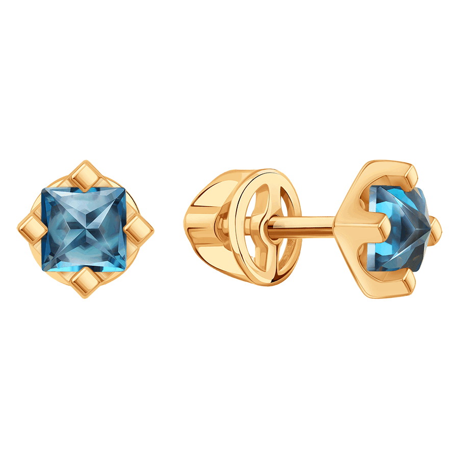 Серьги пусеты (Au 585) Т10102Г448