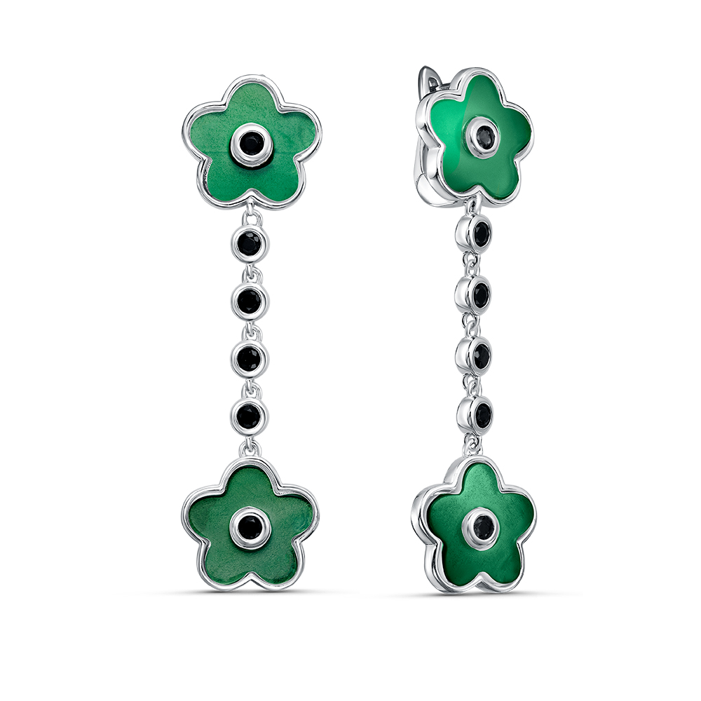 Серьги (Ag 925) SE41496зел