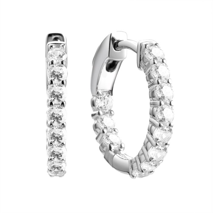 Серьги конго (Ag 925) CZ-E04452-X-W-X-X-W