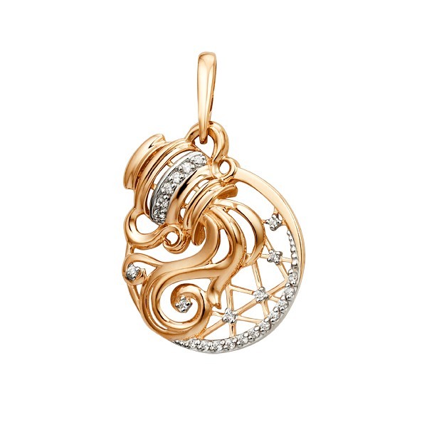 Подвеска знак зодиака водолей (Au 375) 101128-5102