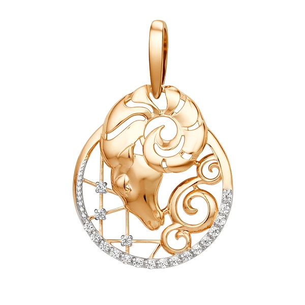 Подвеска знак зодиак овен (Au 375) 101098-5102