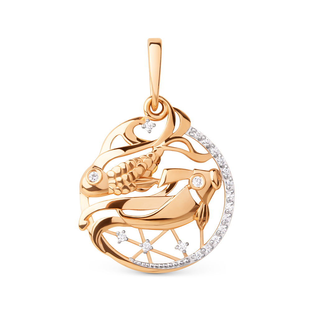 Подвеска знак зодиак рыбы (Au 375) 101178-5102