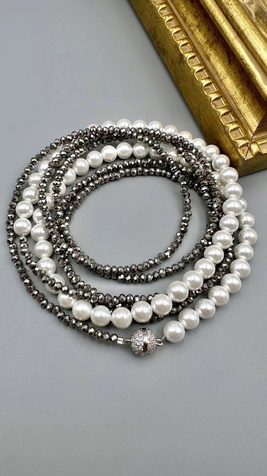 Колье (Без пробы) Венеция микс светлый