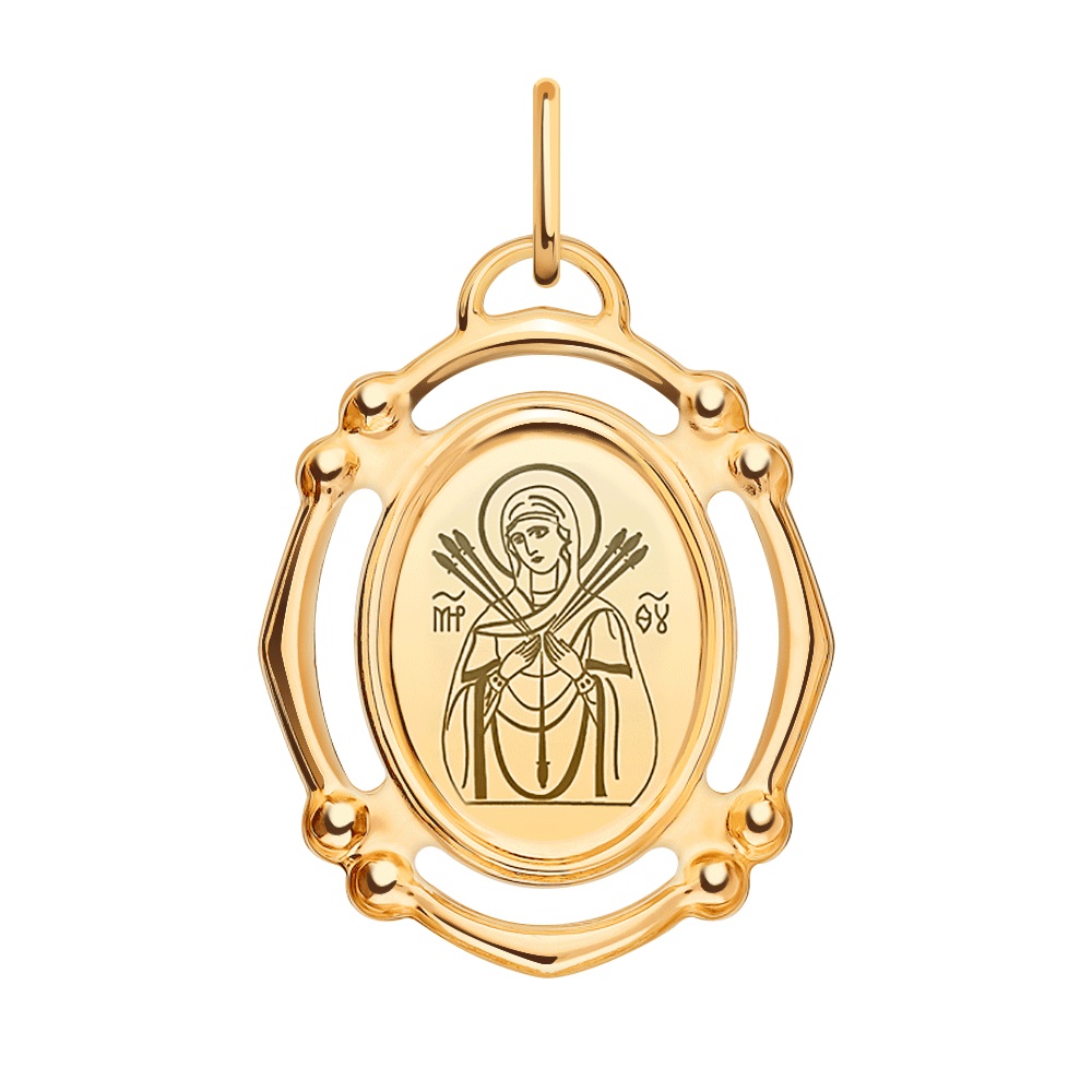 Икона Богородица Семистрельная (Au 585) 3169