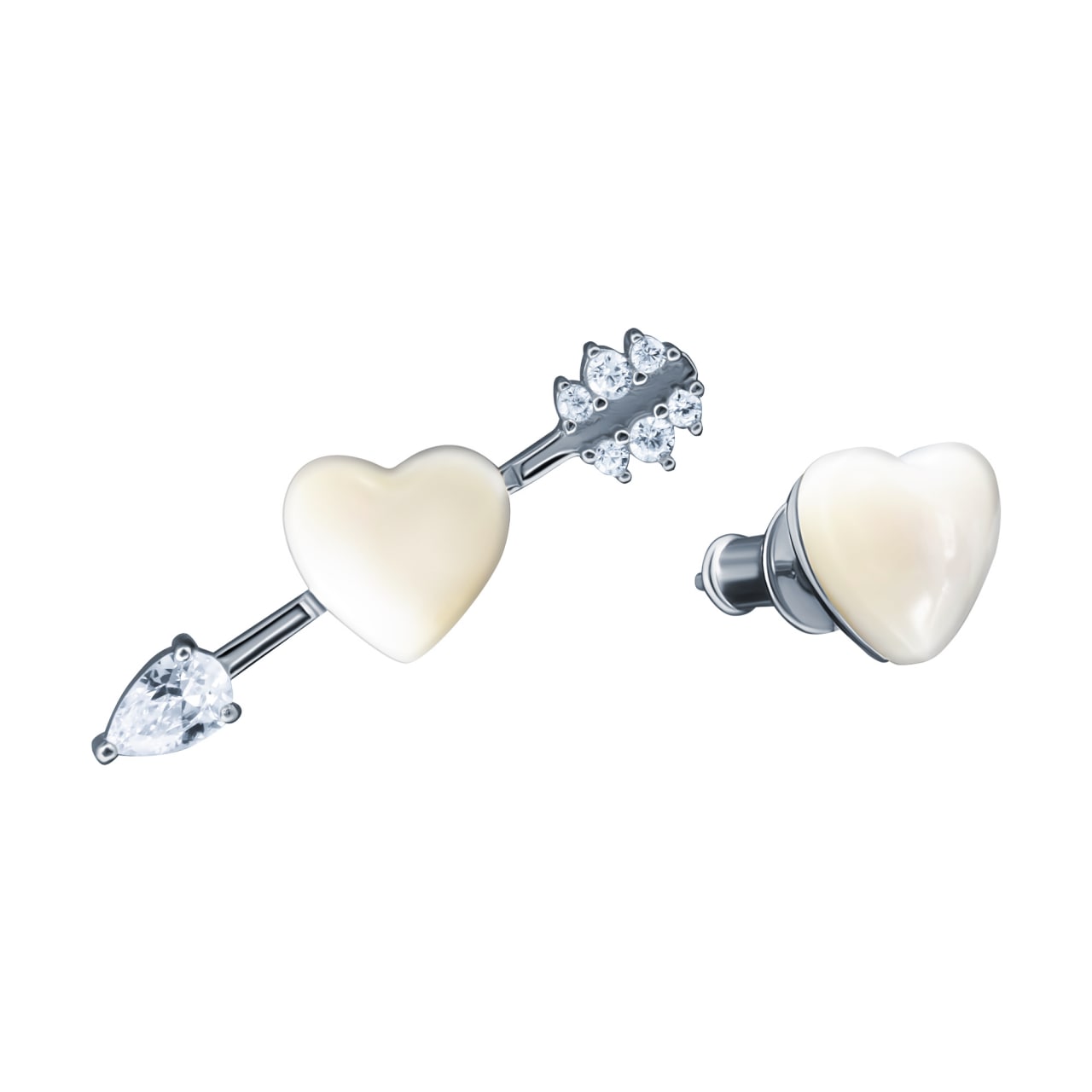 Серьги-пусеты серебряные (Ag 925) SY-369860-E_SR_SH_WG