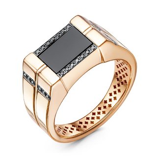 Кольцо печатка (Au 585) 040036 ч