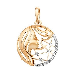 Подвеска знак зодиак дева (Au 585) 101168-1102