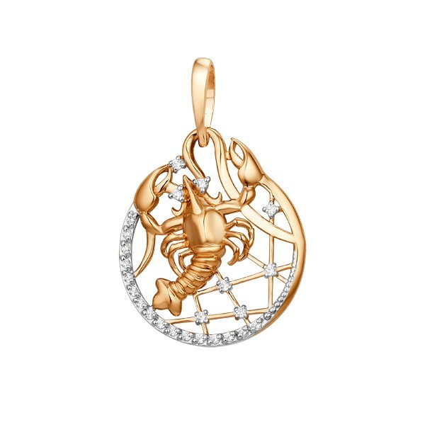 Подвеска знак зодиак рак (Au 375) 101158-5102