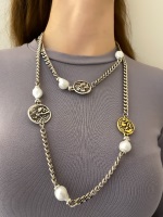 Колье (Без пробы) Монеты, жемчуг серебро