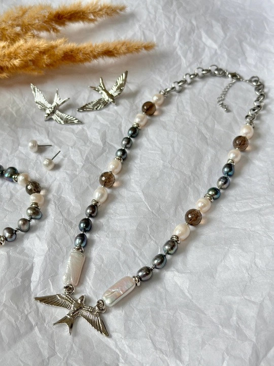 Колье (Без пробы) Ласточка серебро колье