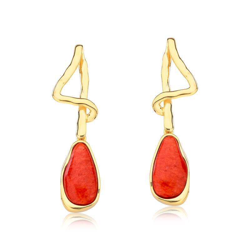 Серьги (Без пробы) YBR 131 красн