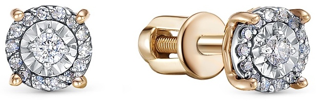 Серьги пусеты (Au 585) 42057-159-46-00