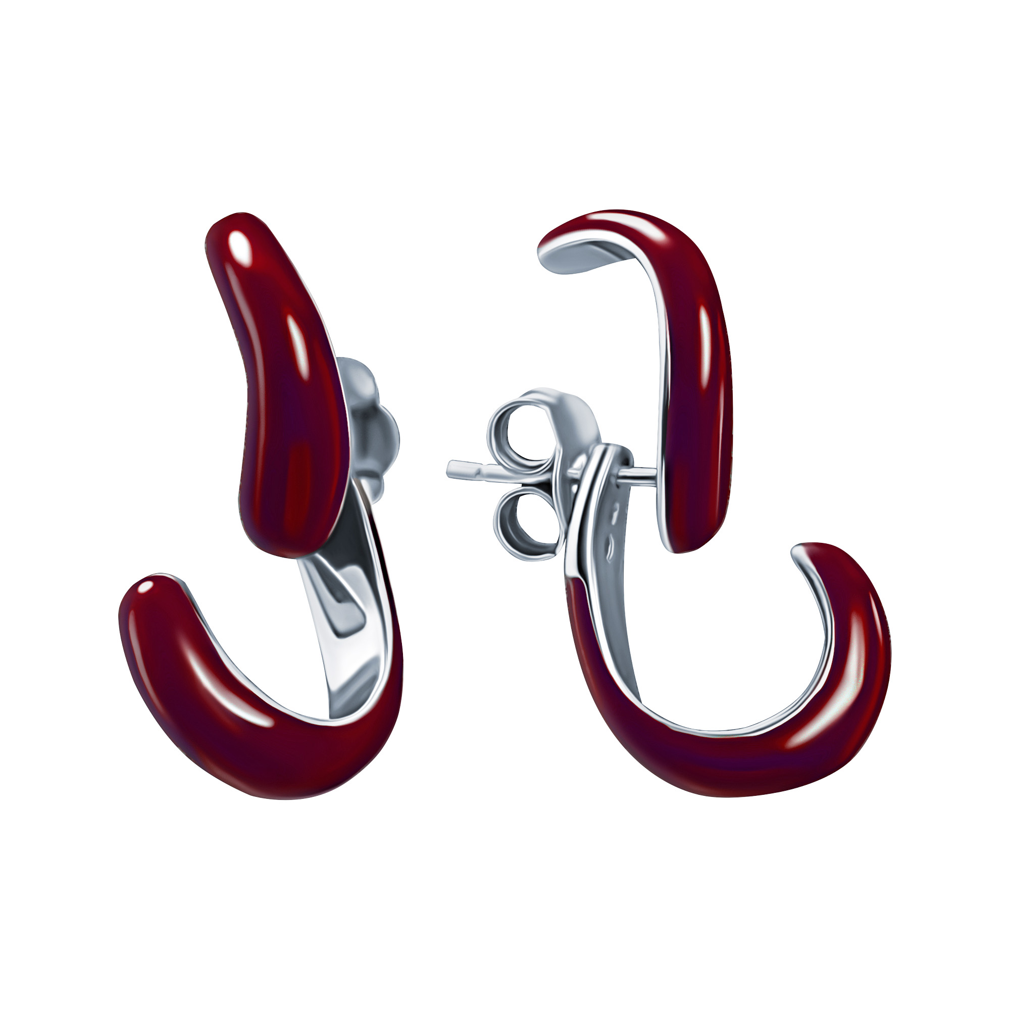 Серьги пусеты (Ag 925) E36328_SR_ENAM_WG