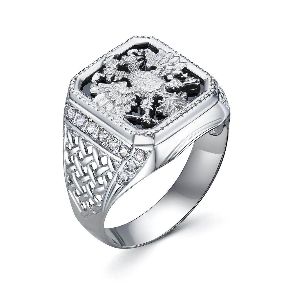 Кольцо печатка (Ag 925) КМ-90-14 Родир_с