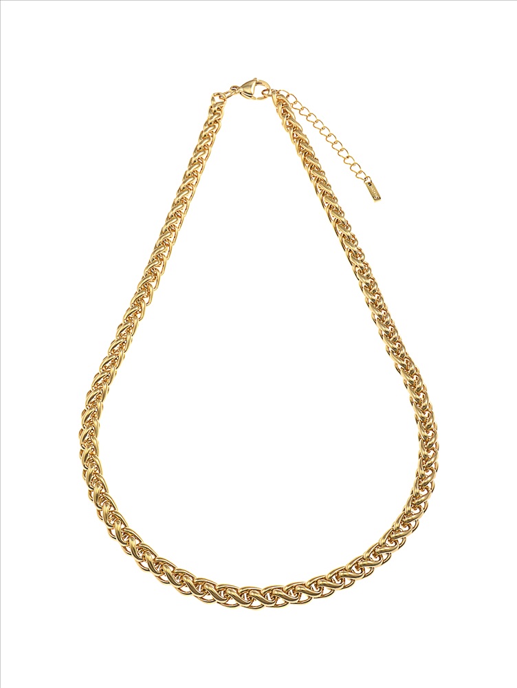 Колье из золота, корунд синт., Розовое золото