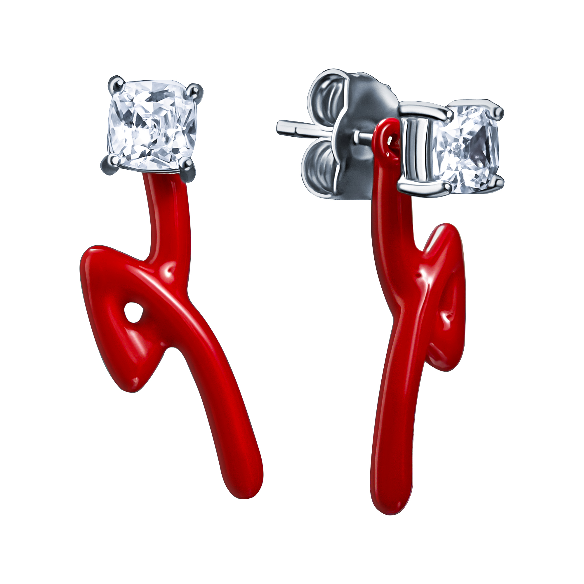 Серьги пусеты (Ag 925) SE36429_SR_ENAM_002_WG