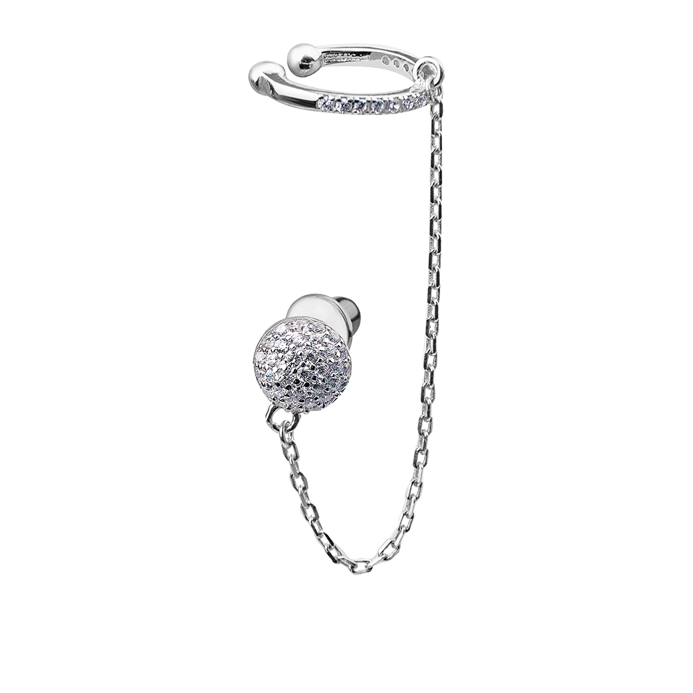 Серьга каффа (Ag 925) G1-SD-10059