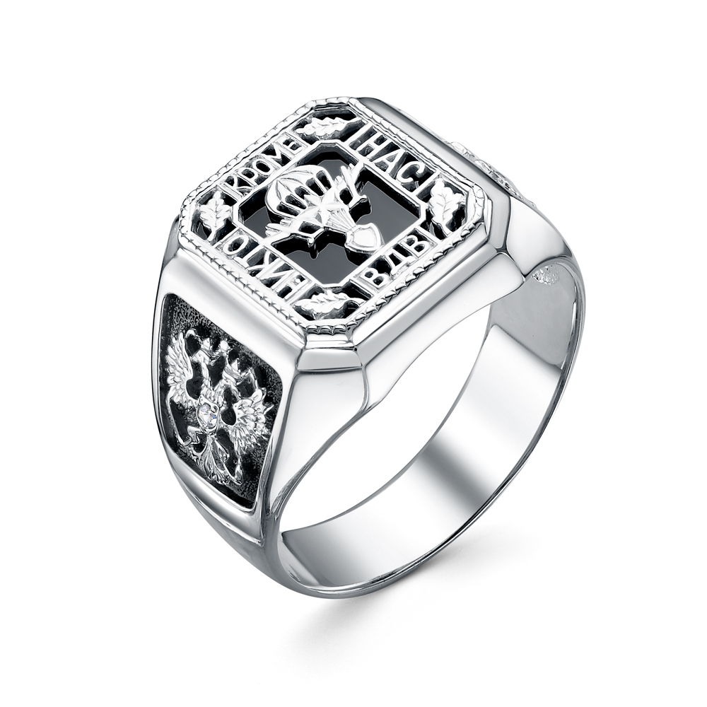 Кольцо печатка (Ag 925) КМ-377 Родир_с