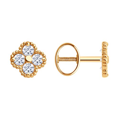 Серьги пусеты (Au 585) 0200629