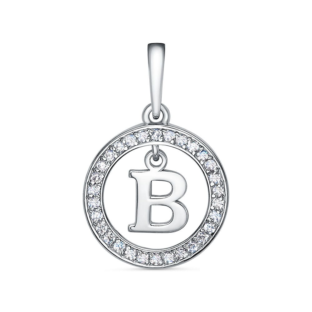 Подвеска буква В (Ag 925) с030564