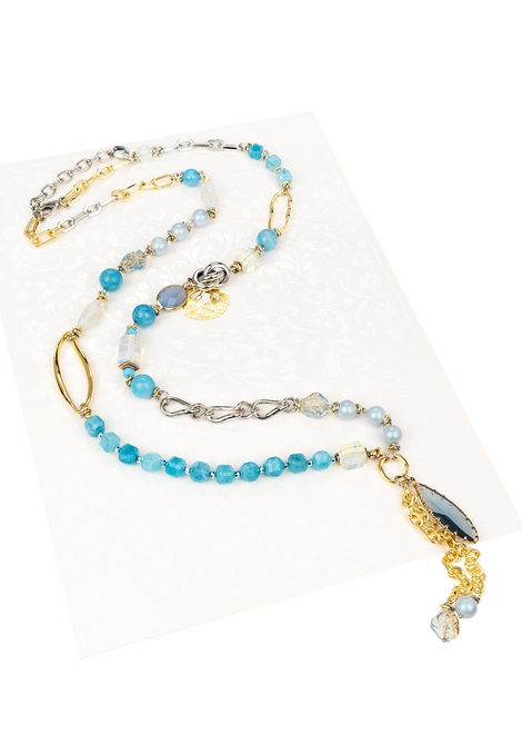 Колье (Без пробы) Light blue дв200